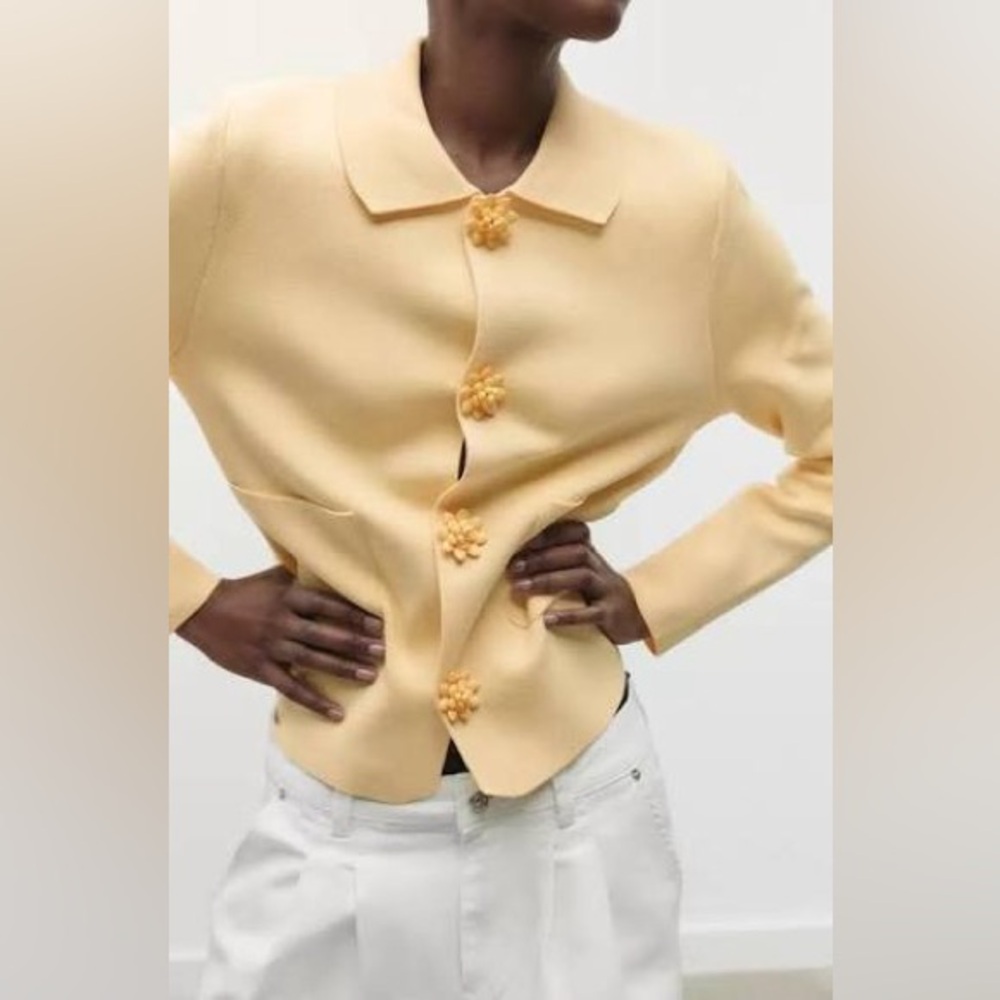 Zara Yellow Women's Cardigan